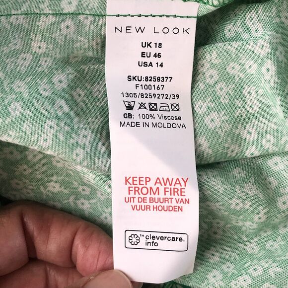 New Look Women’s Skirt Green Floral Size 14 NWT - Picture 14 of 16